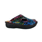 Sanosan Bella Comfort Slip-On Clogs in Black Combo print