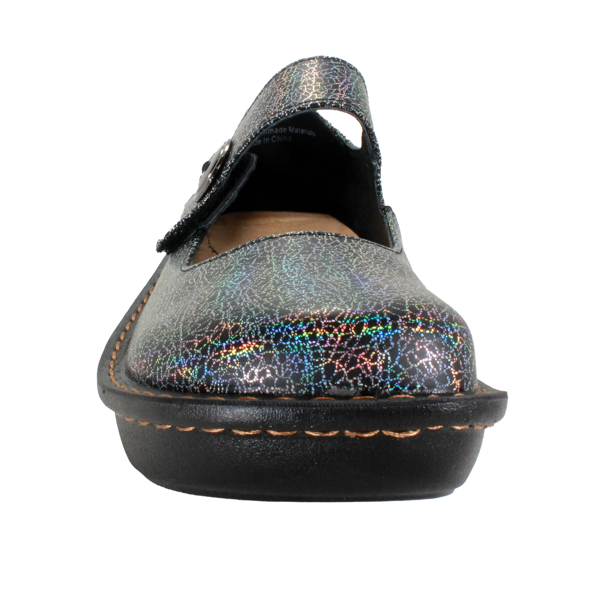 Sanosan Julia Comfort Mary-Jane Clogs in Silver Rainbow