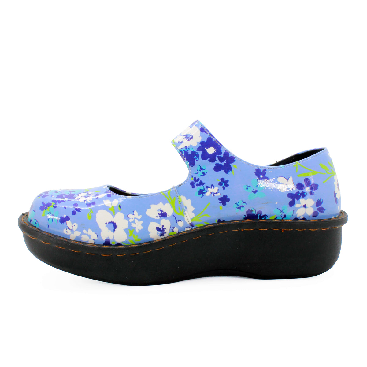 Sanosan Julia Comfort Mary-Jane Clogs in Orchid Grass