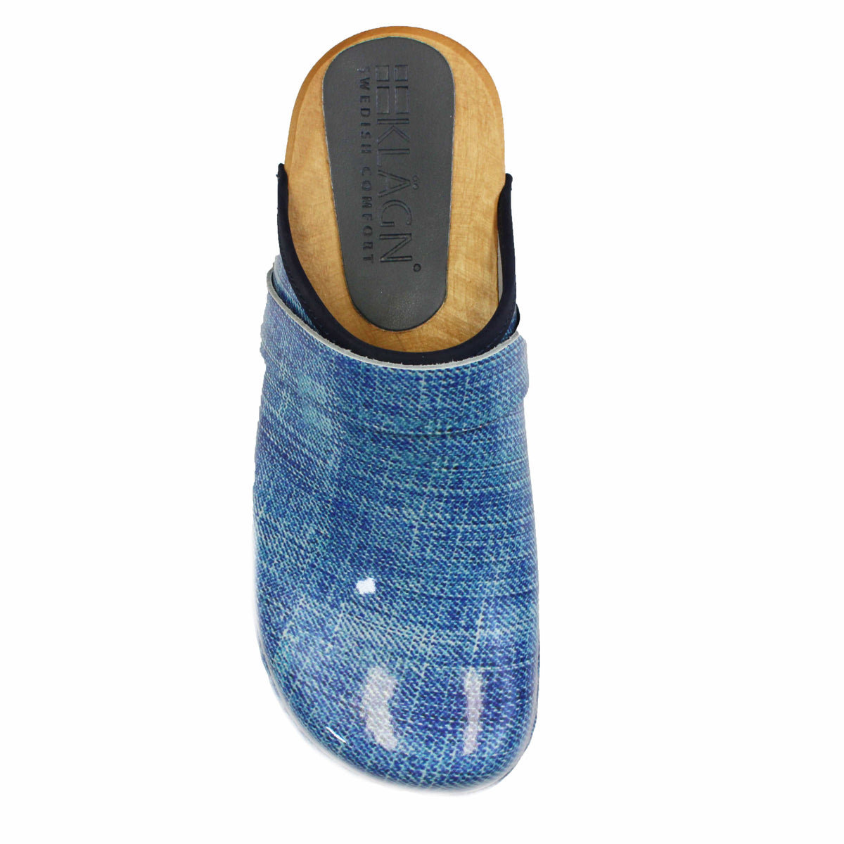 BJORK BJORK by KLÄGN Denim Wood Open Back Leather Clogs