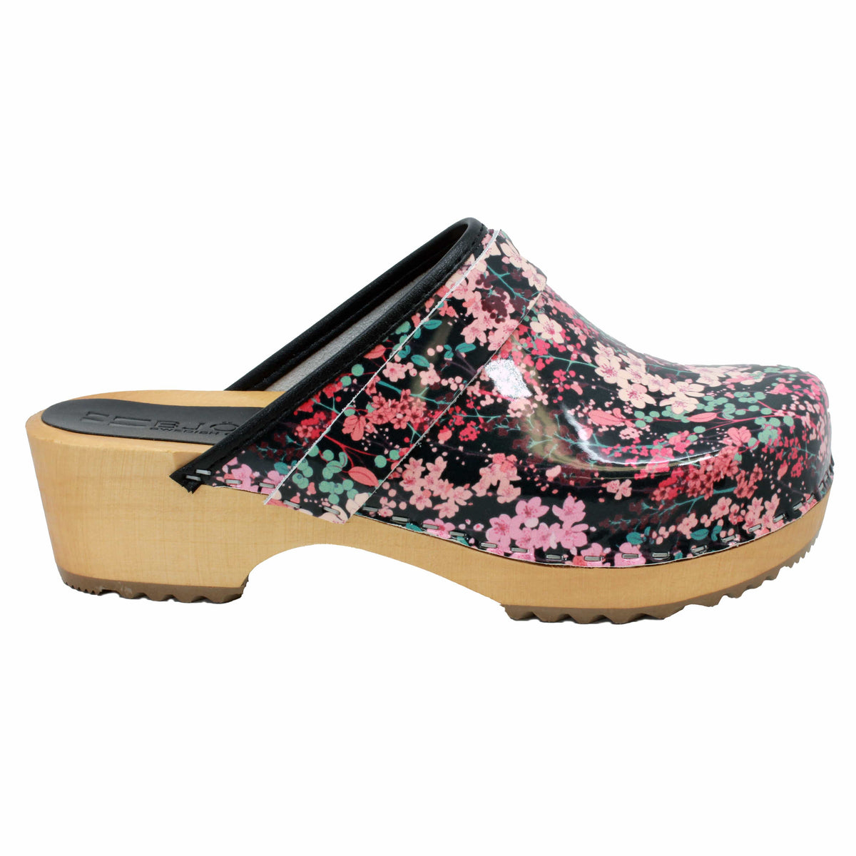 BJORK BJORK Maja Wood Josse Printed Leather Clogs