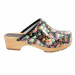 BJORK BJORK Maja Wood Moa Printed Leather Clogs