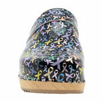 BJORK BJORK Maja Wood Hope Ribbons Printed Leather Clogs
