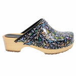 BJORK BJORK Maja Wood Hope Ribbons Printed Leather Clogs