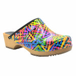 BJORK 600641-90-36 BJORK Maja Open Back Geometric Leather Clogs Multi / EU-36