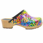BJORK BJORK Maja Open Back Geometric Leather Clogs