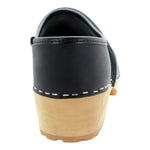 BJORK Tilda Wood Classic Closed Back Leather Clogs