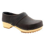 BJORK Tilda Wood Classic Closed Back Leather Clogs