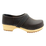 BJORK Tilda Wood Classic Closed Back Leather Clogs