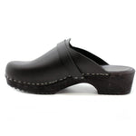 KLÄGN KLÄGN Men's Axel Leather Open Back Wooden Clogs