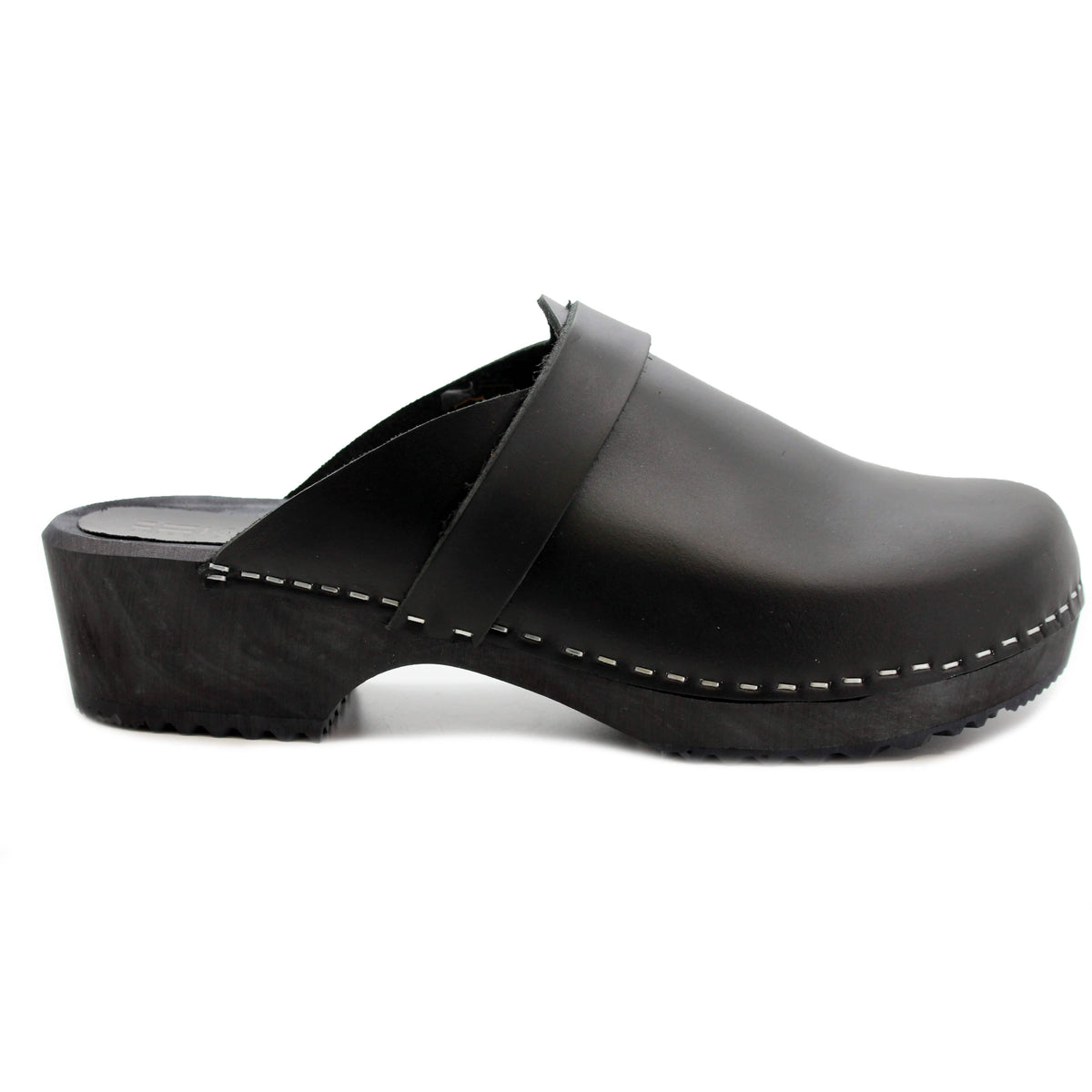 KLÄGN KLÄGN Men's Axel Leather Open Back Wooden Clogs
