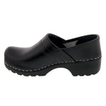 BJORK BJORK Women's Swedish Professional Black Leather Clogs
