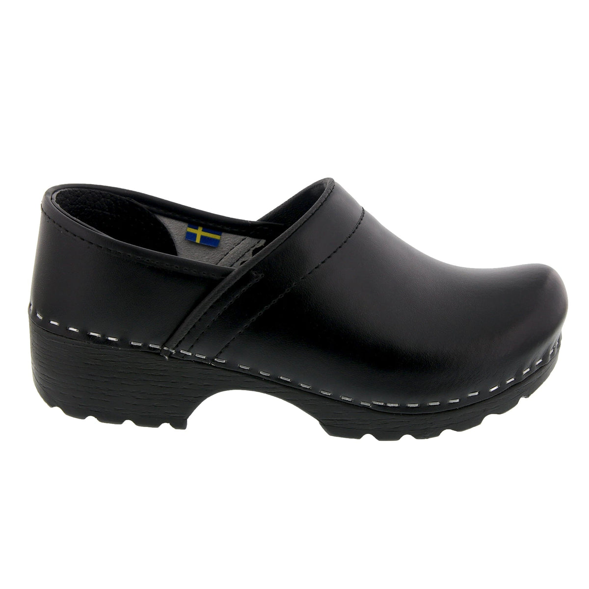 BJORK BJORK Women's Swedish Professional Black Leather Clogs