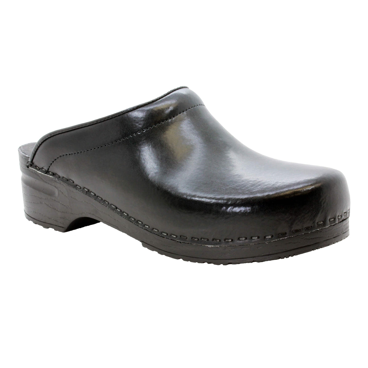 BJORK 715806-2-43 BJORK Men's STEIN Open Back Cabrio Leather Clogs Black / EU-43