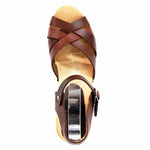 BJORK BJORK ULLA Swedish Wood Clog Sandals in Brown Leather