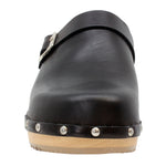 BJORK BJORK Anna Wood Open Back Full Grain Natural Leather Clogs