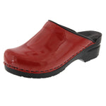 BJORK BJORK Elly Open Back Red Patent Leather Clogs