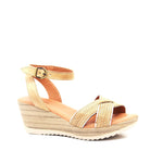 Dromedaris Lucy Leather Wedge Sandal