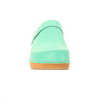 BJORK BJORK Maja White Wood Open Back Leather Clogs