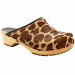BJORK 600011-15-36 BJORK Safari Wood Open Back Giraffe Clogs Giraffe / EU-36