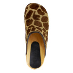 BJORK BJORK Safari Wood Open Back Giraffe Clogs