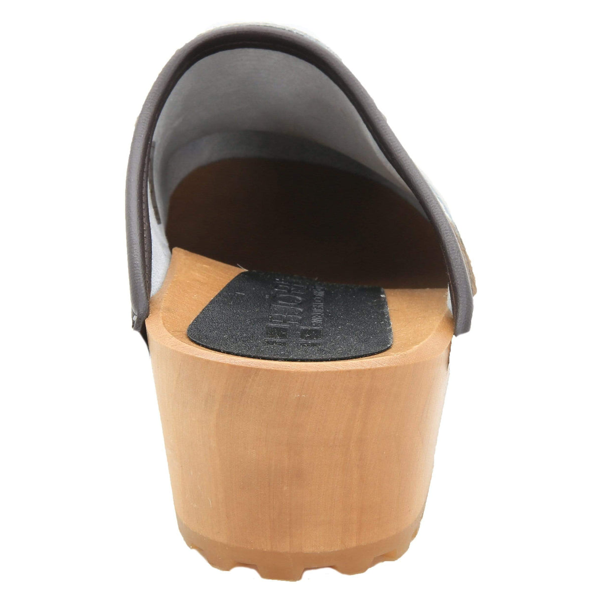 BJORK BJORK Safari Wood Open Back Brown Cow Leather Clogs