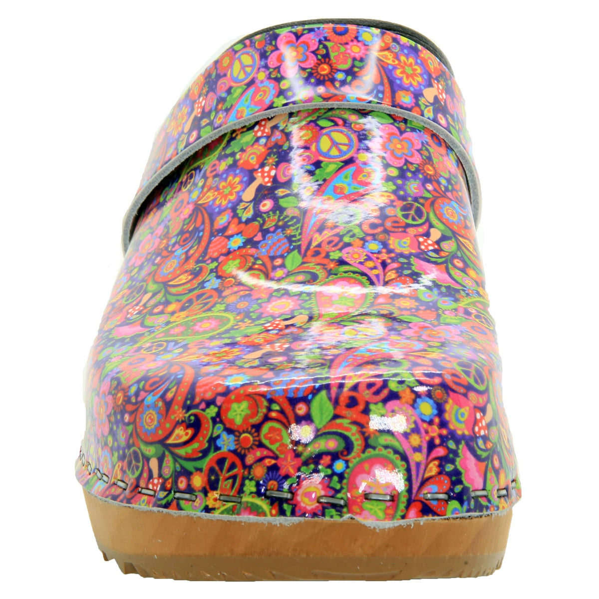 BJORK BJORK Peace Wood Open Back Leather Clogs