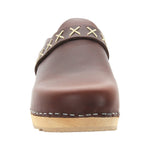 BJORK BJORK Pixie Wood Open Back Full Grain Leather Clogs