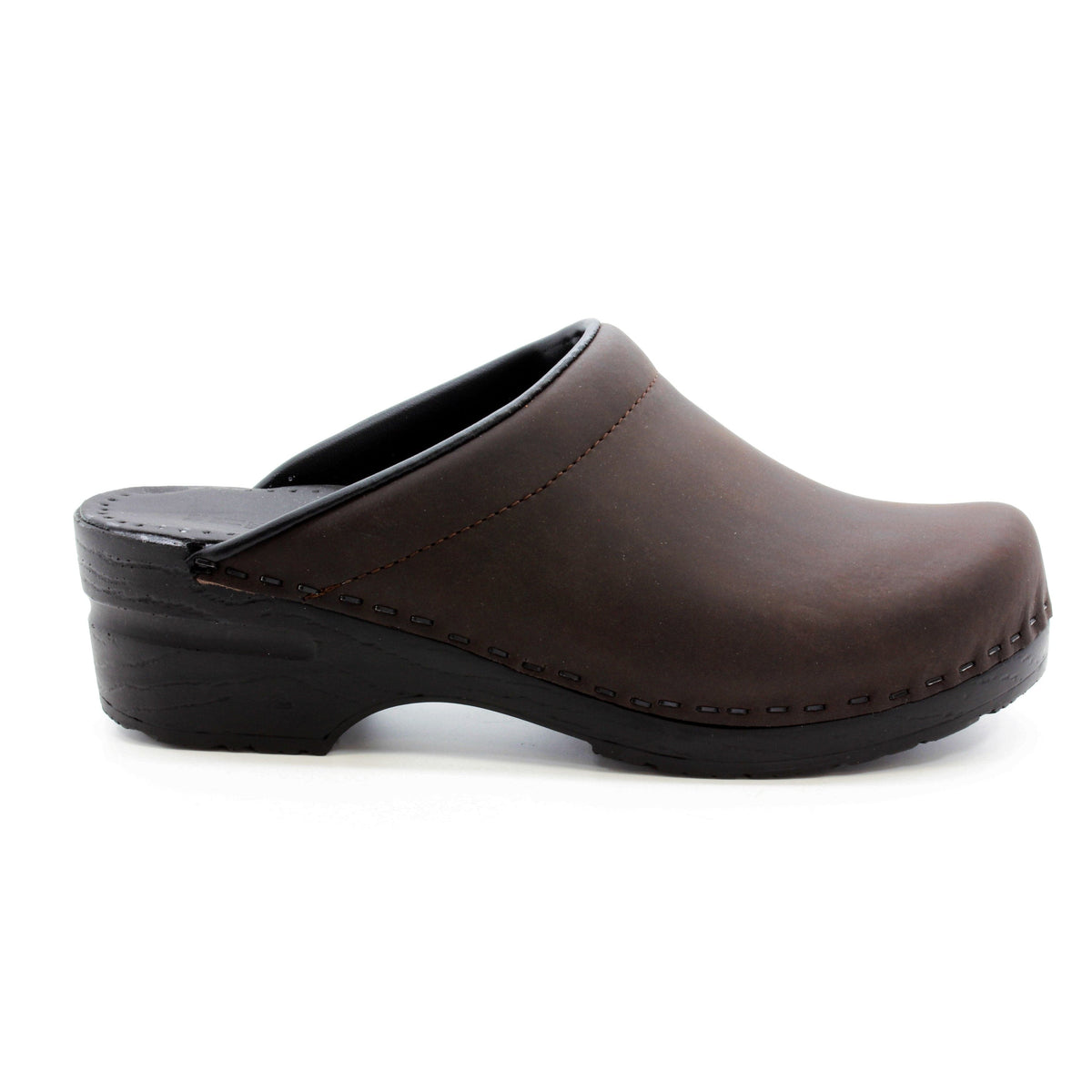 BJORK BJORK SARA OPEN BACK Oiled Leather Clogs
