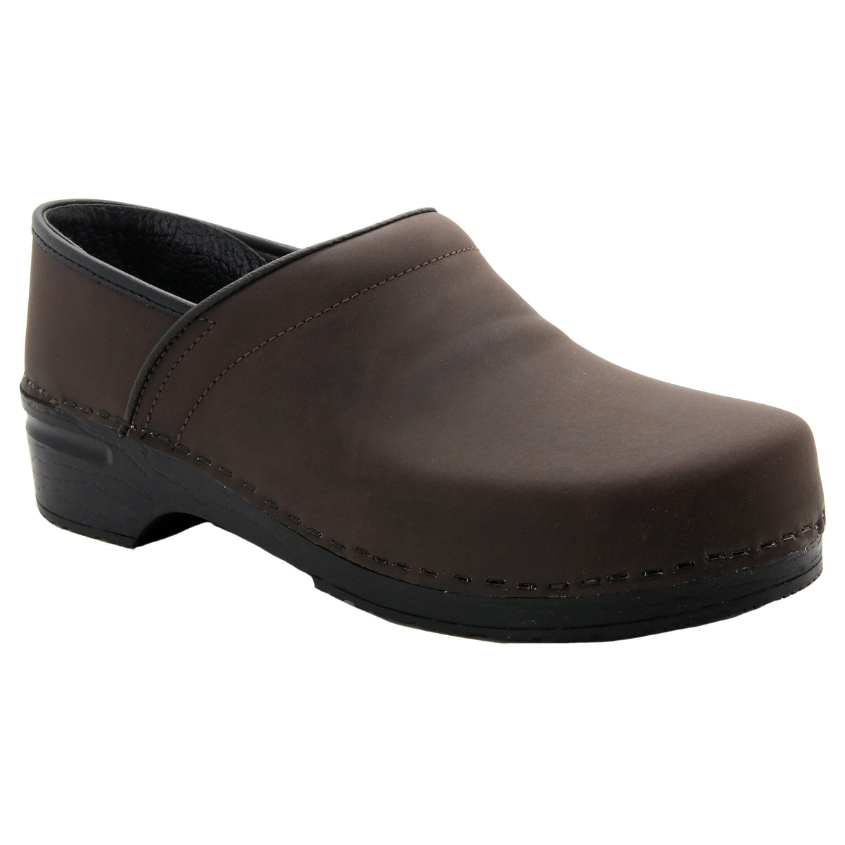 BJORK 757206-78-40 BJORK PRO LIAM Men's Brown Oiled Leather Clogs Brown / EU-40
