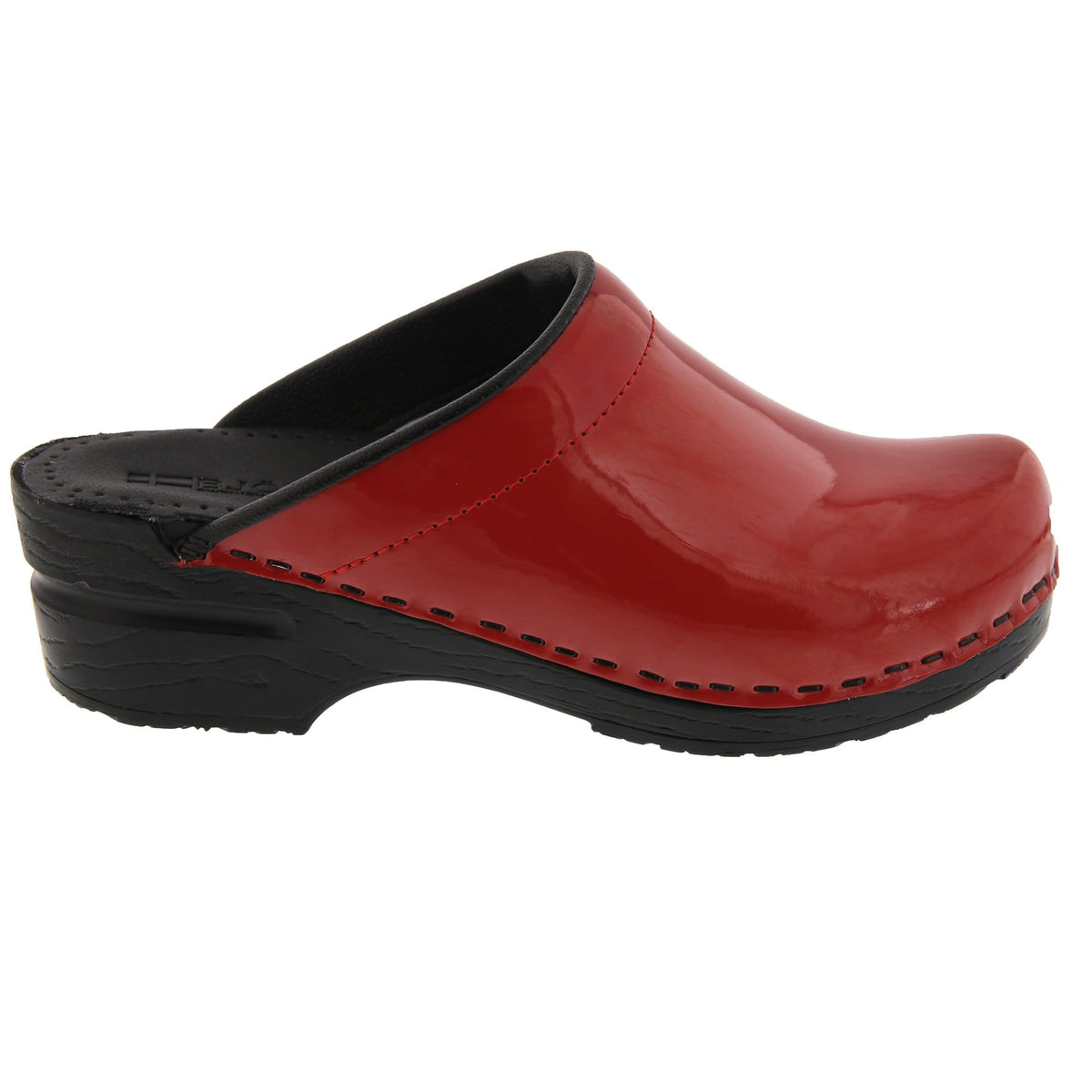 BJORK BJORK Elly Open Back Red Patent Leather Clogs