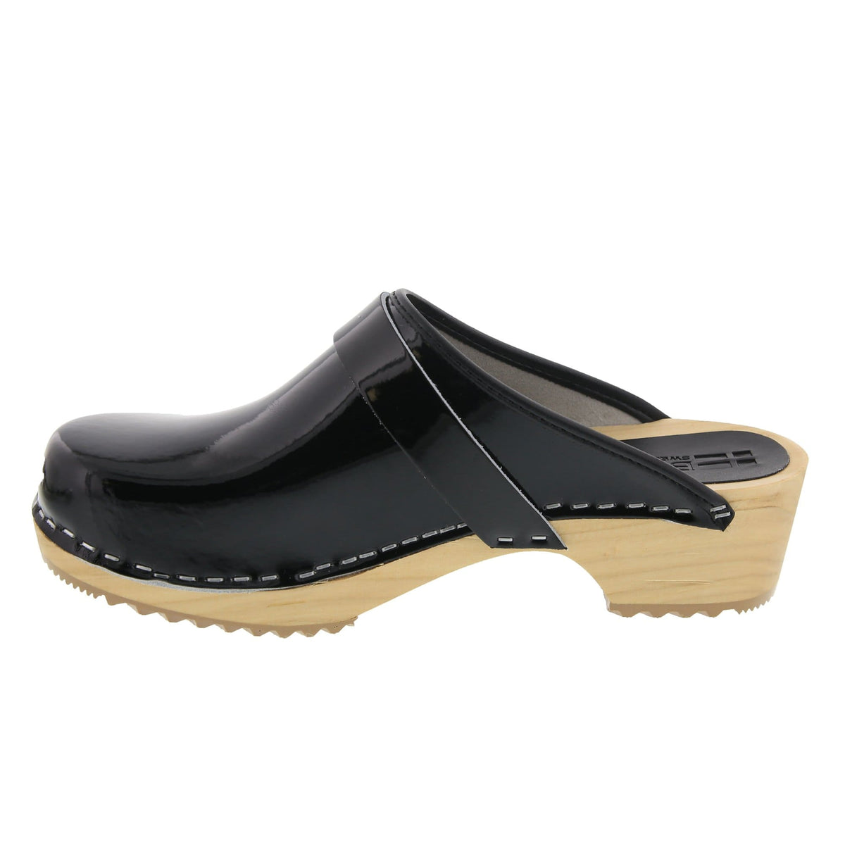 BJORK BJORK LEIA Wood Classic Open Back Patent Leather Clogs