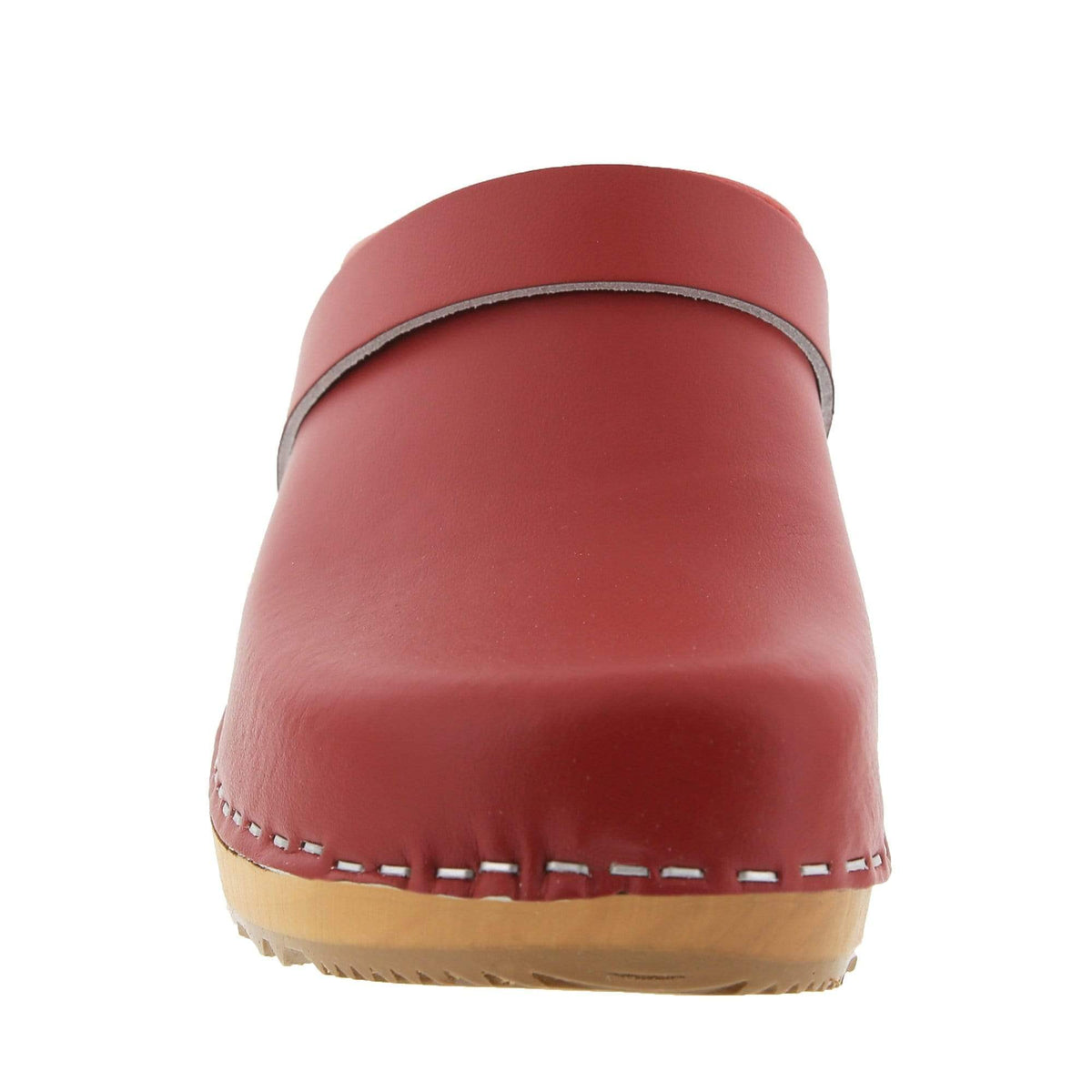 BJORK BJORK Maja White Wood Open Back Leather Clogs