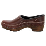 BJORK BJORK Men's Christian Wood Closed Back Oiled Leather Clogs