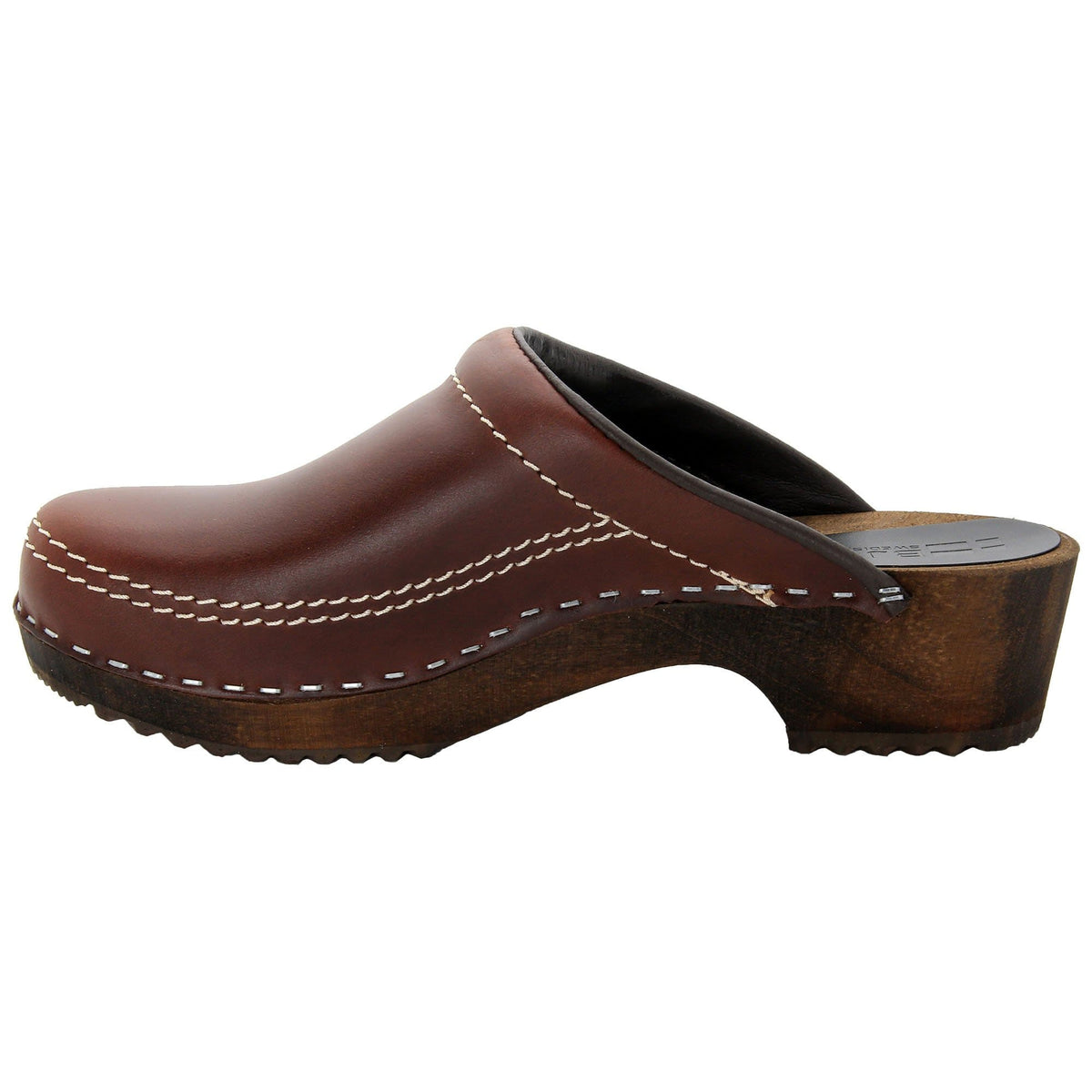 BJORK BJORK Men's Christian Wood Open Back Oiled Leather Clogs