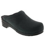 BJORK 750247-2-47 BJORK Men's SAM OPEN BACK Oiled Leather Clogs Black / EU-47