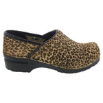 BJORK BJORK PROFESSIONAL Safari Collection Leather Clogs in Leopard