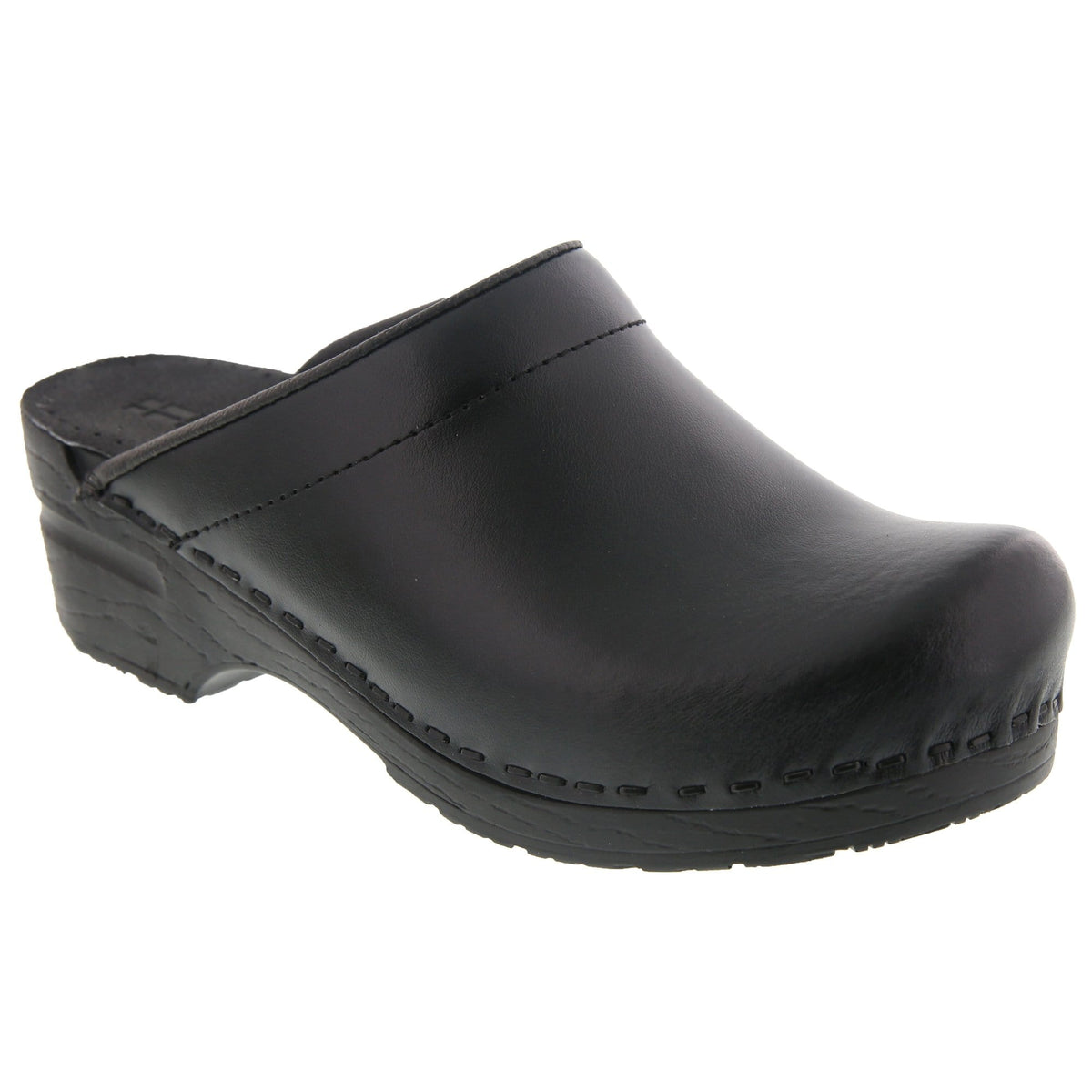 BJORK 715806-2-36 BJORK STELLA Open Back Cabrio Leather Clogs Black / EU-36