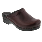 BJORK 715806-47-36 BJORK STELLA Open Back Cabrio Leather Clogs Bordeaux / EU-36