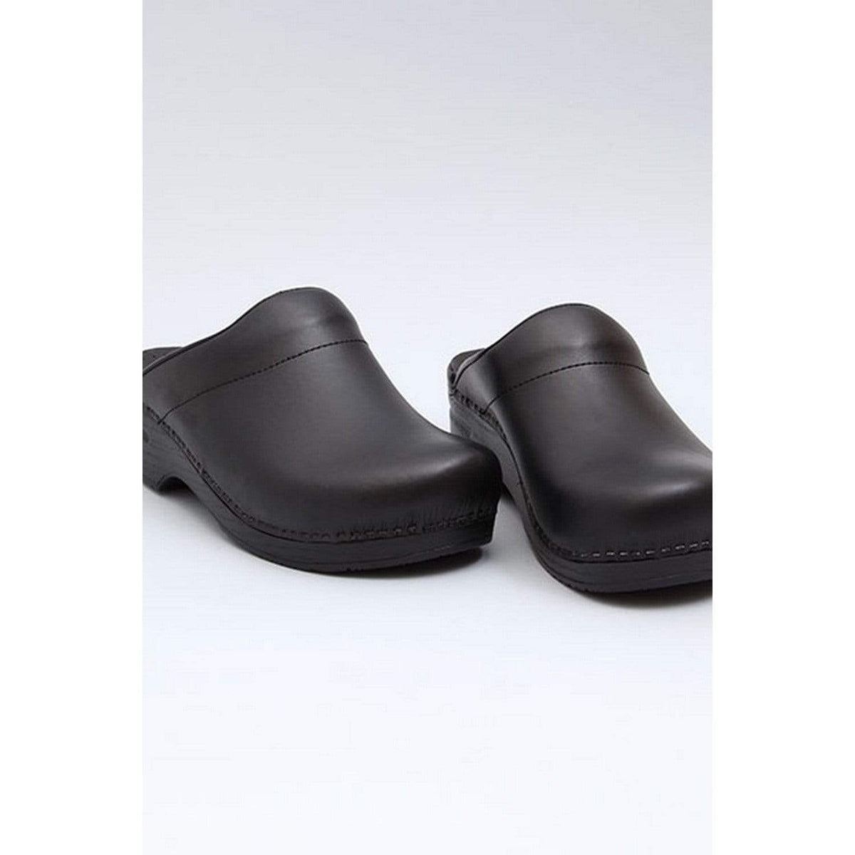 Dansko DANSKO Men's Karl Open Back Black Box Leather Clogs
