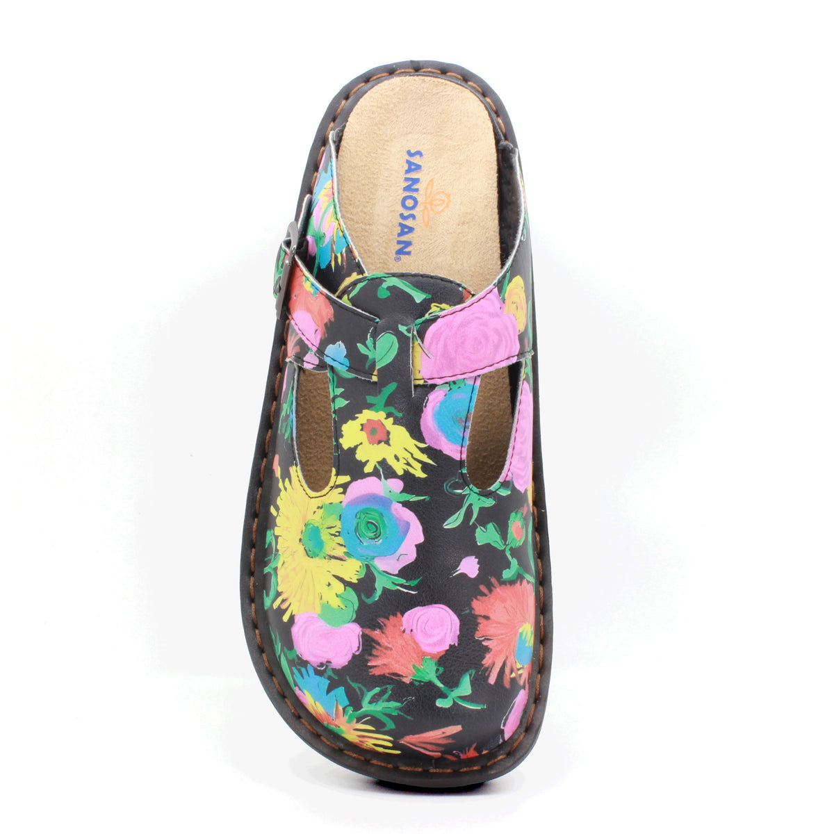 Sanosan Bella Comfort Slip-On Clogs in Sunflower Print