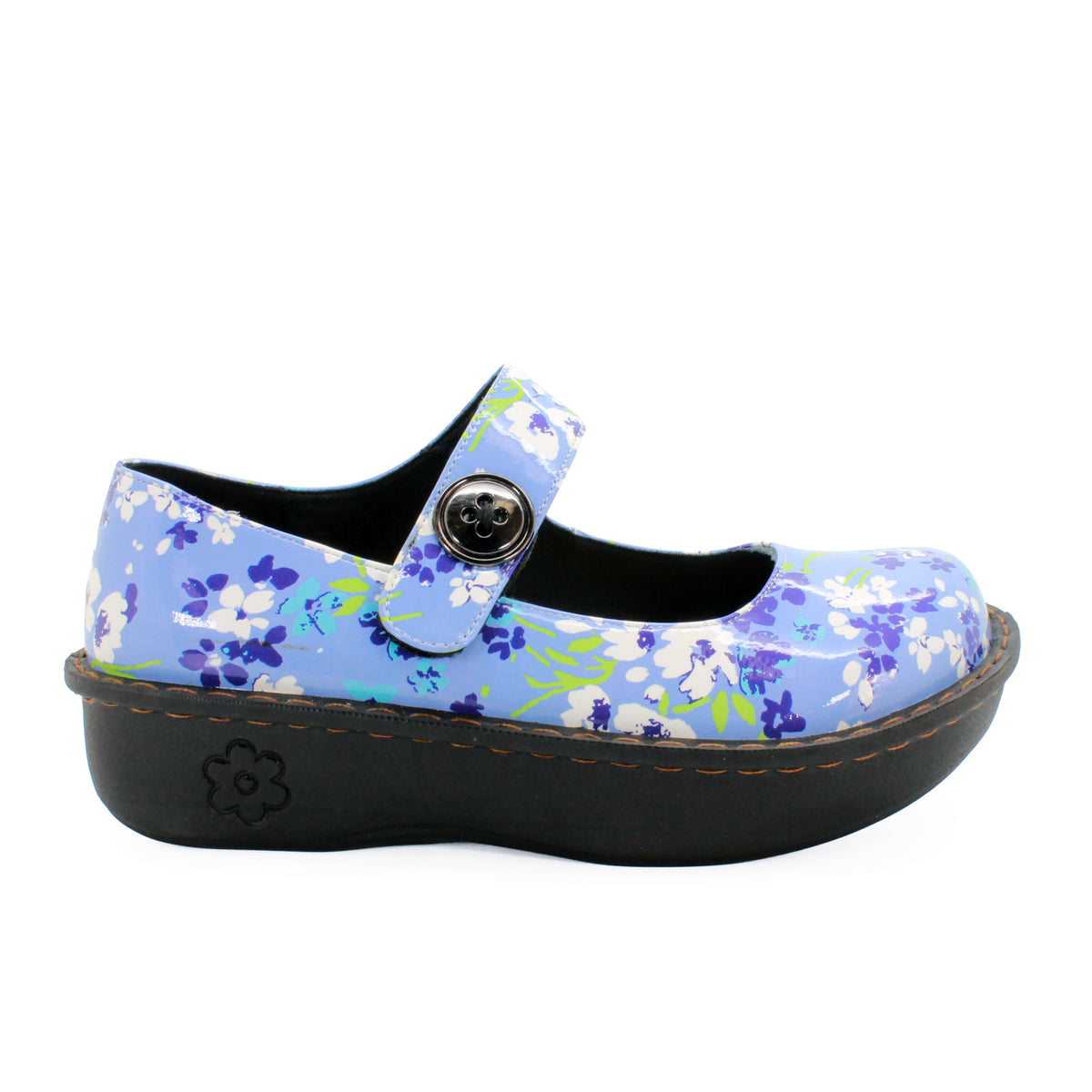 Sanosan Julia Comfort Mary-Jane Clogs in Orchid Grass