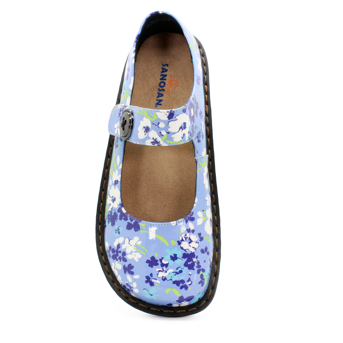 Sanosan Julia Comfort Mary-Jane Clogs in Orchid Grass