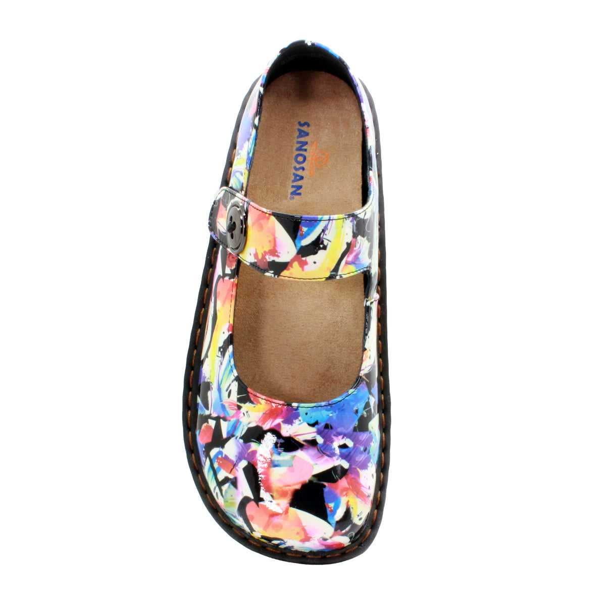 Sanosan Julia Comfort Mary-Jane Clogs in Splash Petal