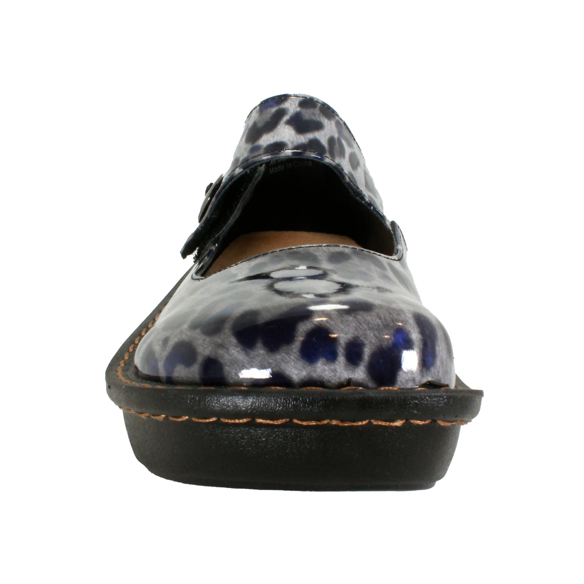 Sanosan Julia Comfort Mary-Jane Clogs in Black Leopard patent