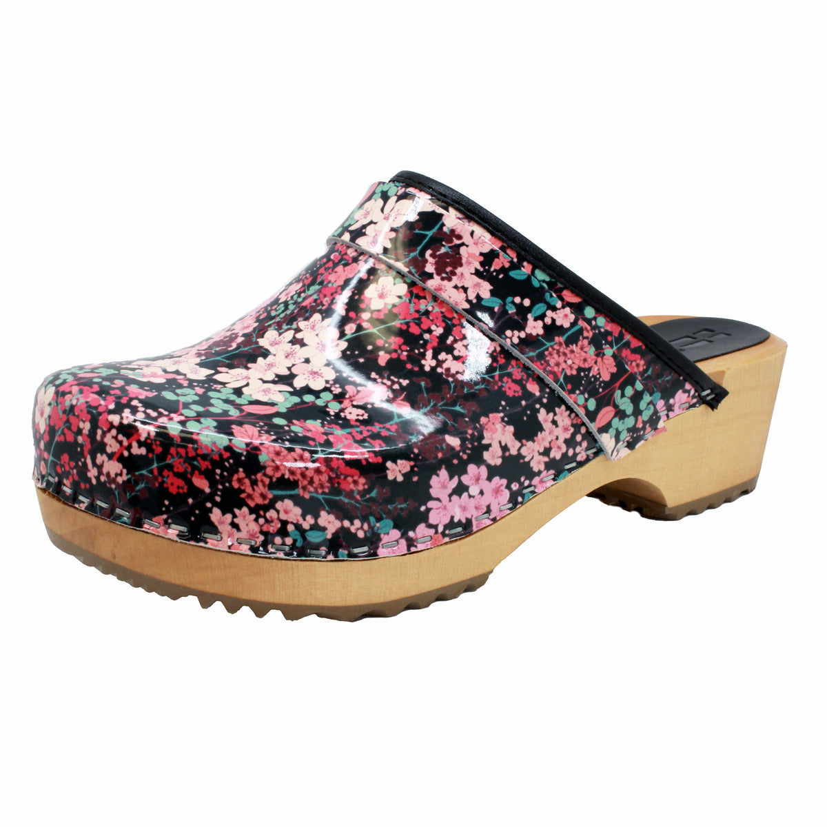 BJORK BJORK Maja Wood Josse Printed Leather Clogs