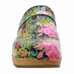 BJORK BJORK Maja Wood Colibri Printed Leather Clogs