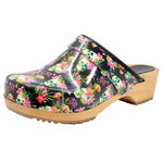 BJORK BJORK Maja Wood Moa Printed Leather Clogs