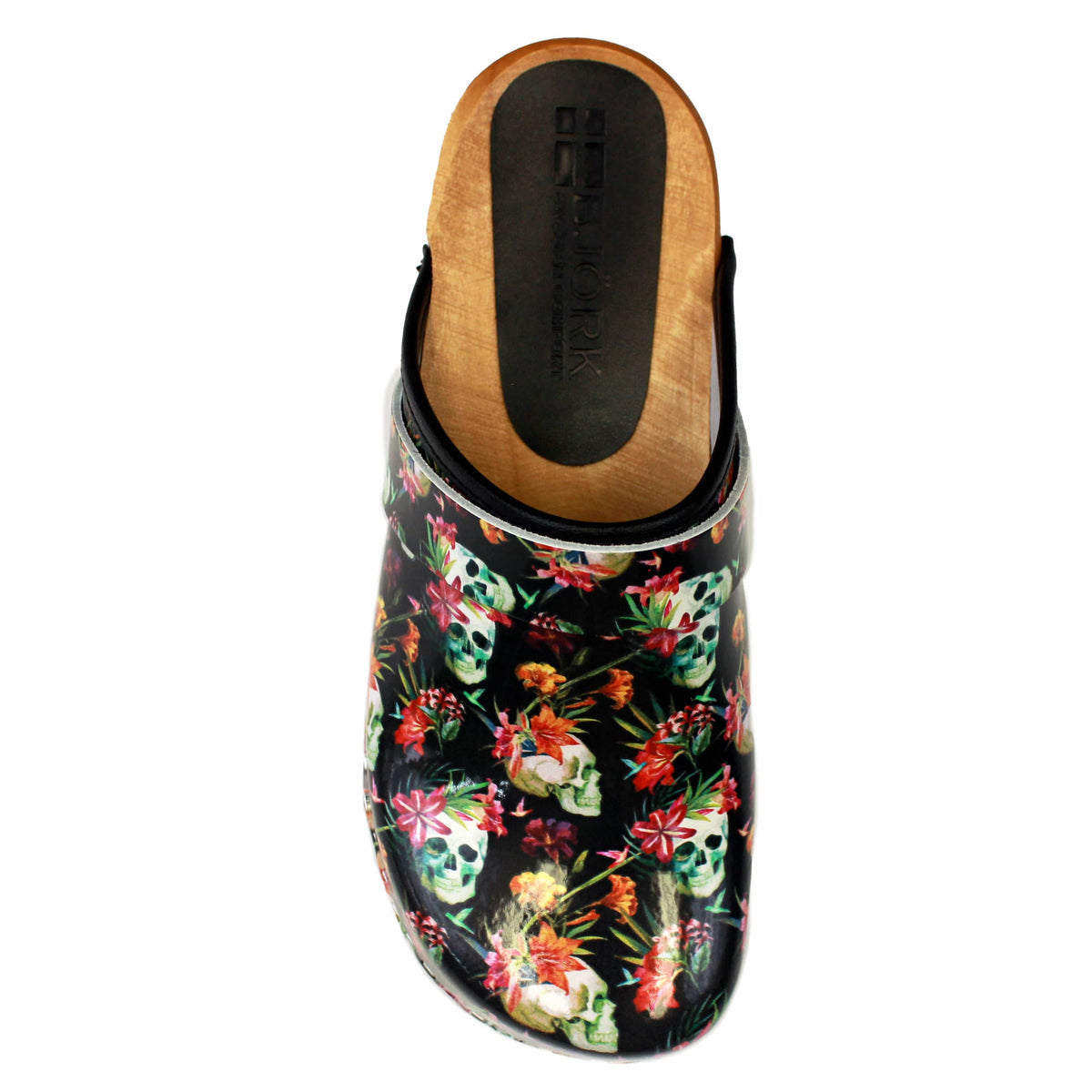 BJORK BJORK Maja Wood Moa Printed Leather Clogs