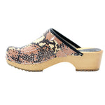 BJORK BJORK Maja Open Back Python Leather Clogs